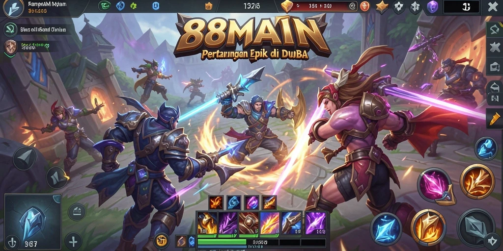 Tampilan gameplay seru dalam 88MAIN saat pertarungan berlangsung.
