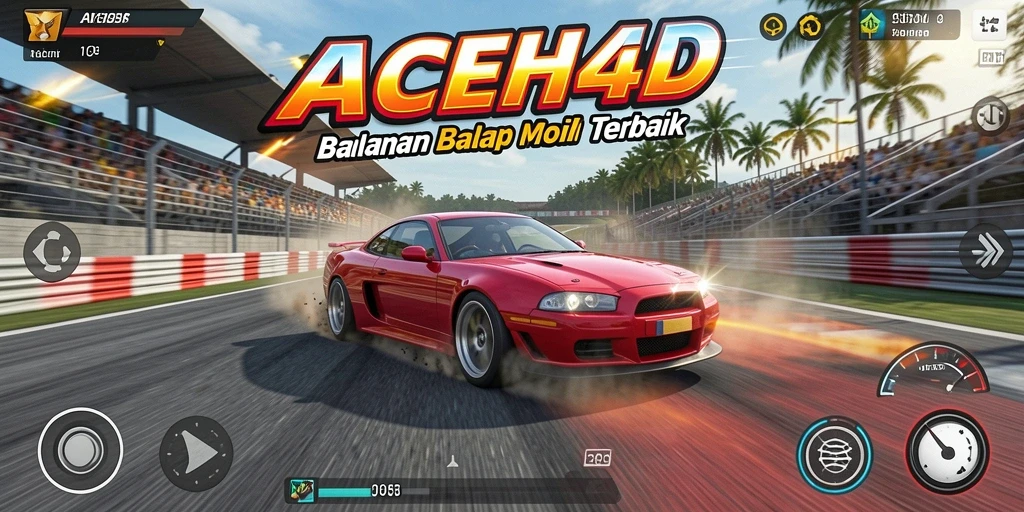 Gameplay Racing yang seru dengan mobil cepat dan trek menantang.