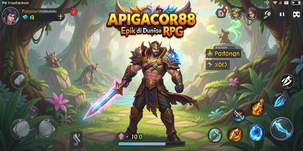 Tampilan gameplay menarik dari APIGACOR88 dengan pertarungan RPG yang intens.