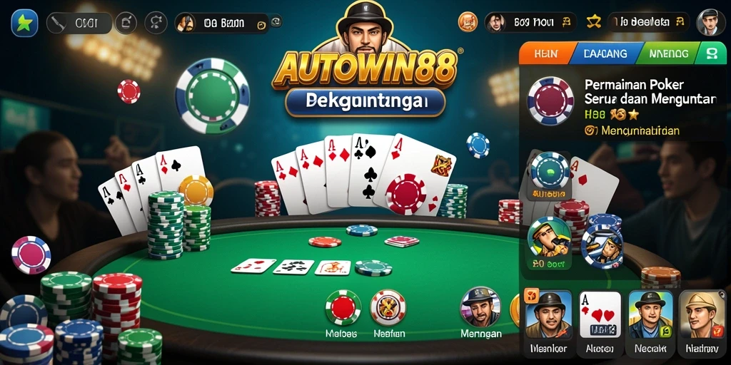 Tampilan gameplay seru dari AUTOWIN88 saat bermain Poker.