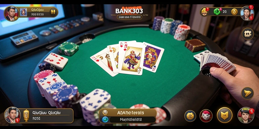 Tampilan menarik dari gameplay QiuQiu di BANK303.
