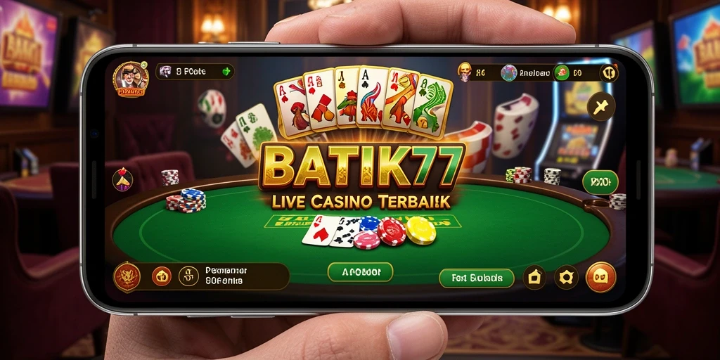 Tampilan gameplay menarik dari aplikasi Live Casino BATIK77.