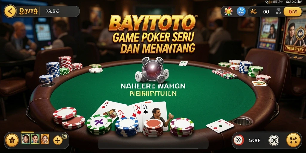 Screenshot gameplay BAYITOTO menunjukkan pemain sedang berkompetisi dalam permainan Poker.