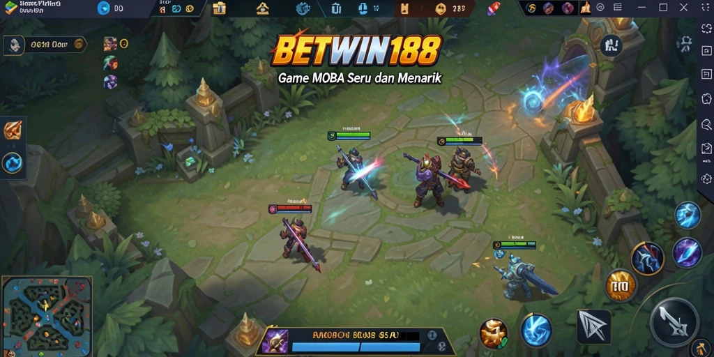 Tampilan gameplay menarik dari BETWIN188 dengan aksi MOBA seru.