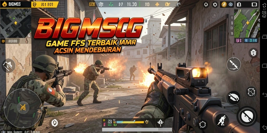Screenshot menunjukkan aksi intens dalam pertempuran FPS.