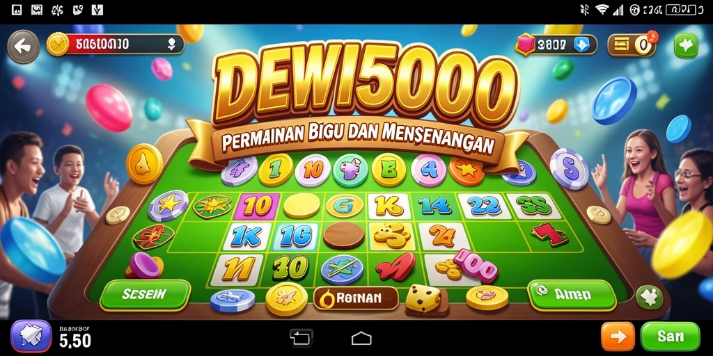 Tampilan screenshot utama DEWI5000 yang menggambarkan gameplay Bingo seru.