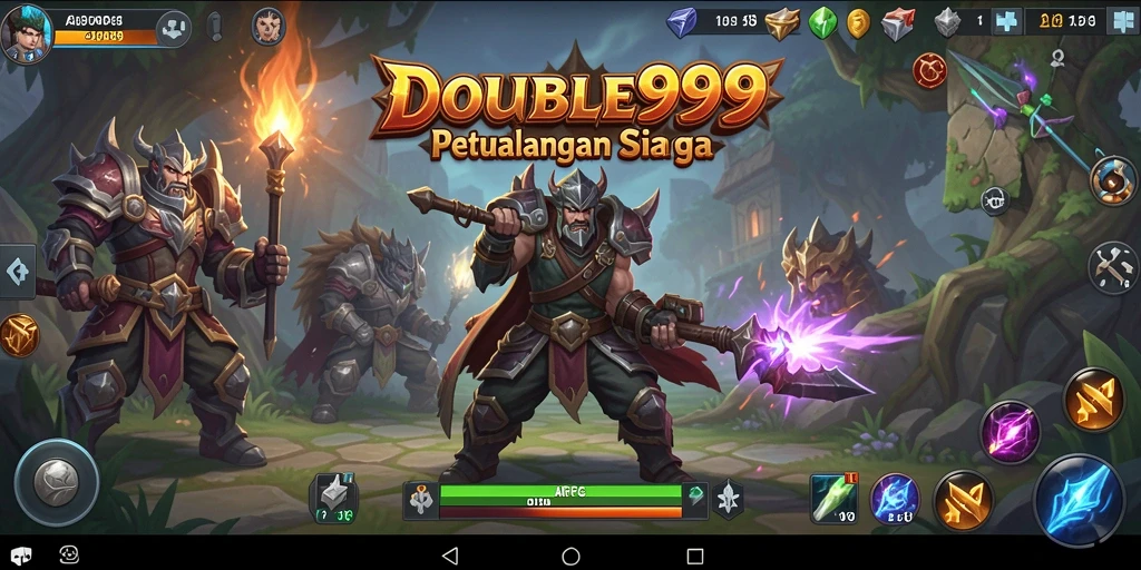 Screenshot utama menunjukkan pertarungan epik dalam game ARPG.