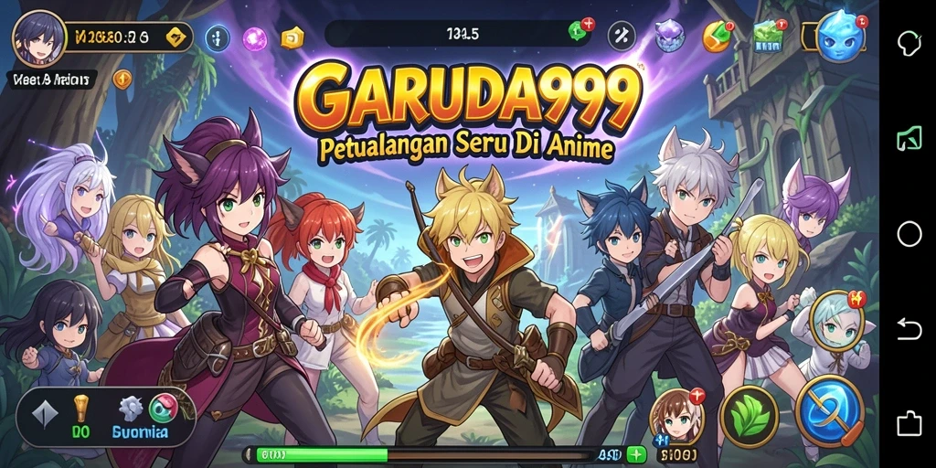 Tangkapan layar <strong>GARUDA999</strong> menampilkan pertarungan epik antara karakter-karakter Anime.