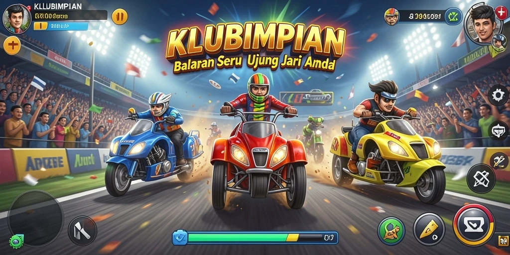 Tampilan gameplay Racing yang mendebarkan di KLUBIMPIAN.
