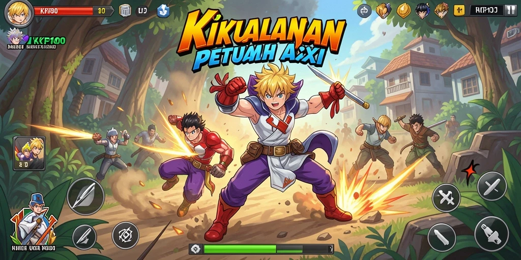Tangkapan layar KPK100 menunjukkan aksi seru dalam permainan Anime.
