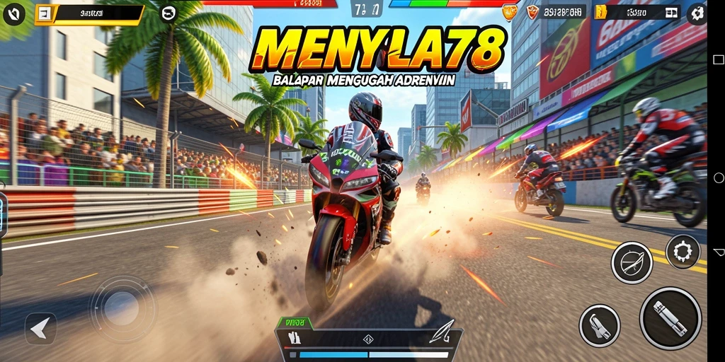 Gameplay seru dengan balapan motor yang mendebarkan.