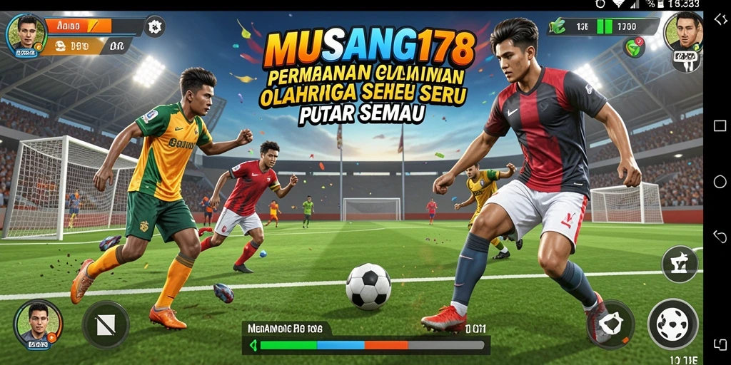 Tampilan gameplay olahraga yang seru dan menantang.