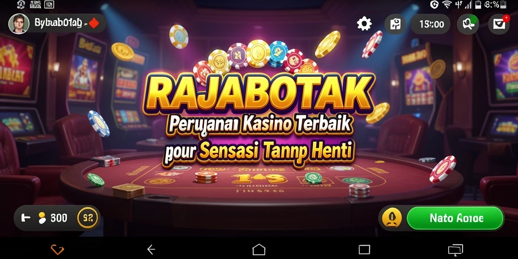 Screenshot gameplay RAJABOTAK yang menarik dengan suasana kasino.