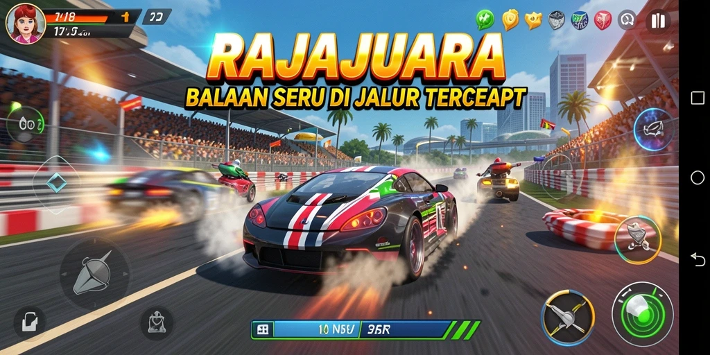 Gameplay Racing RAJAJUARA yang seru dan menegangkan.