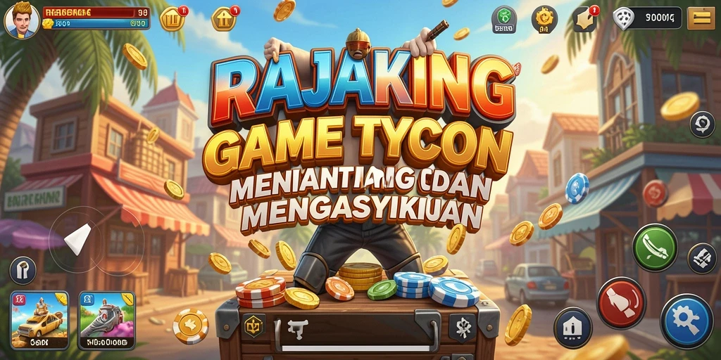 Tampilan gameplay RAJAKING dengan manajemen bisnis yang seru dan interaktif.