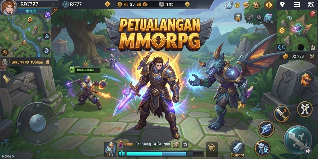 Tampilan gameplay seru di dunia RP777 yang luas.