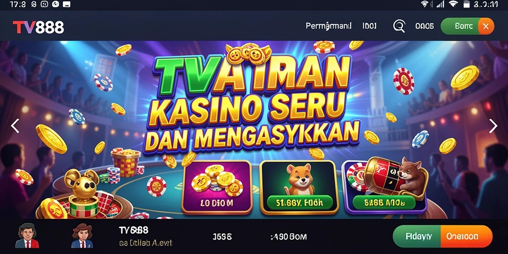 Screenshot utama TV888 menampilkan gameplay Kasino yang seru.