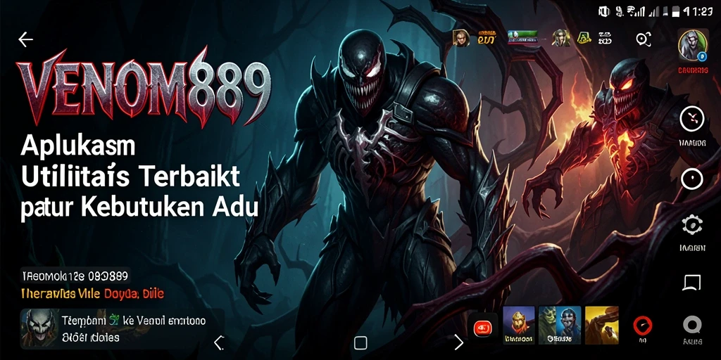 Tampilan utama VENOM889 dengan fitur Utility yang lengkap.